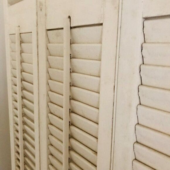 Pair Window Shutters 54" H X 18" W  Colonial Wood  Louver Plantation White - Picture 4 of 8